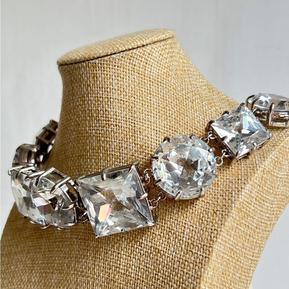 Vintage Wedding Jewelry Suite:Bracelet,Chandelier Earrings,& Headpiece/Necklace - Picture 8 of 9